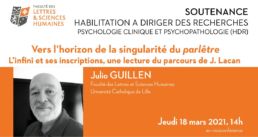 Visuel de la soutenance de Julio Guillen de la FLSH Lille