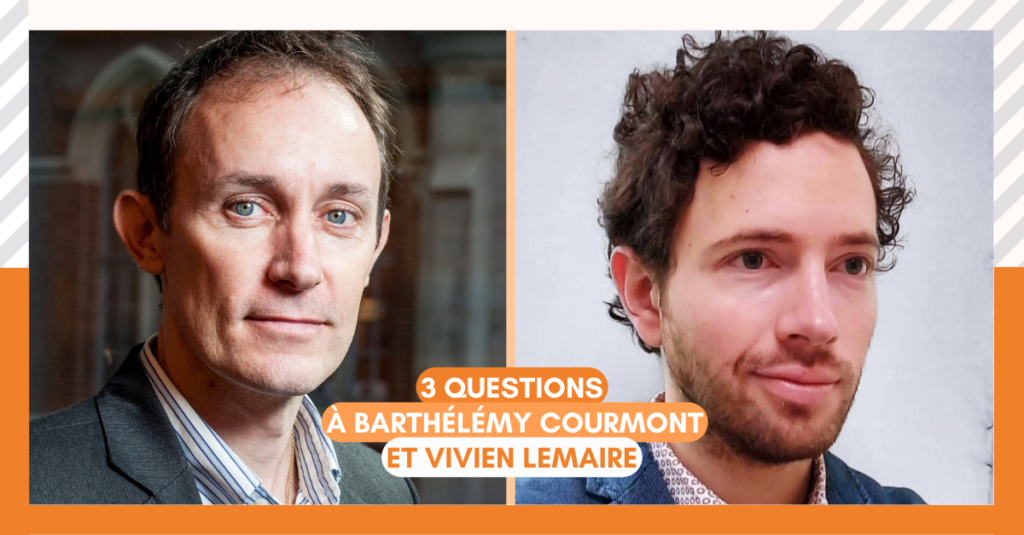 Portraits de Barthélémy Courmont et Vivien Lemaire illustrant une interview intitulée « 3 questions à Barthélémy Courmont et Vivien Lemaire »